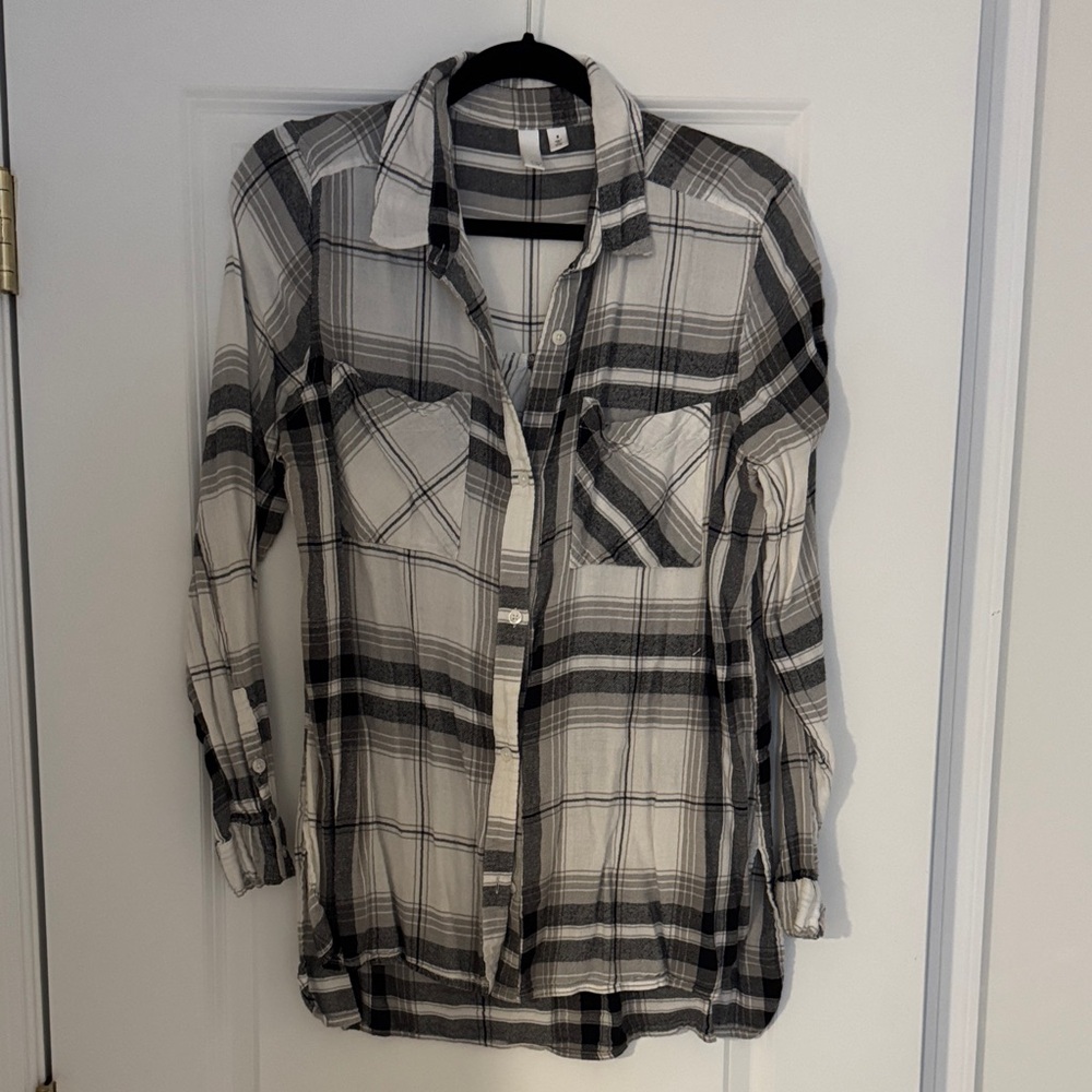 Plaid Button-Up Shirt